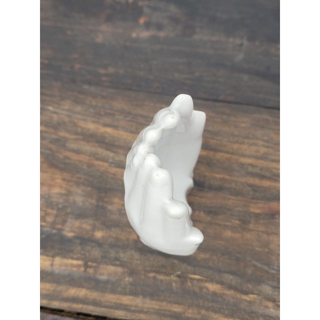 Mid 20th Century Porcelain Cupped Hands Trinket Dish - Made in Japan For Sale - Image 9 of 12