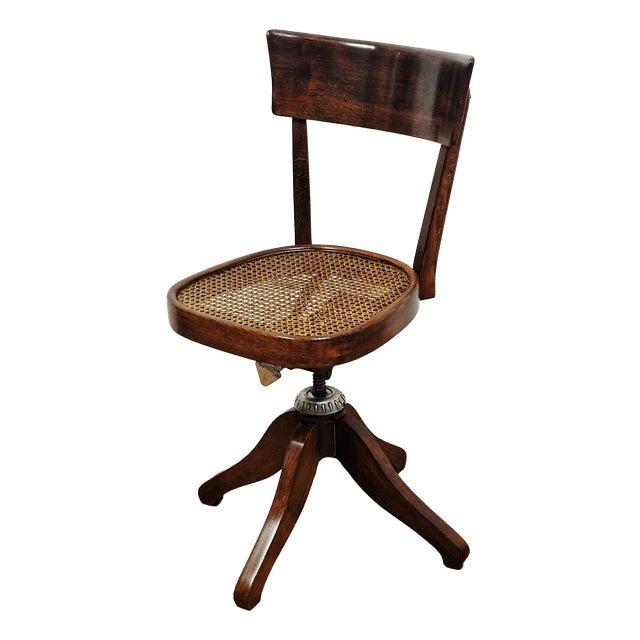 Antique Swivel Desk Chair in Beech, 1890s For Sale