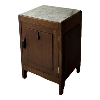Art Deco Bedside Table with Marble Top For Sale