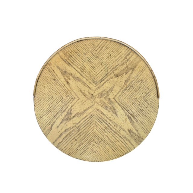 Baker Furniture Company 1970s Neoclassical Column-Form Side Table in Bleached Oak by Baker For Sale - Image 4 of 8