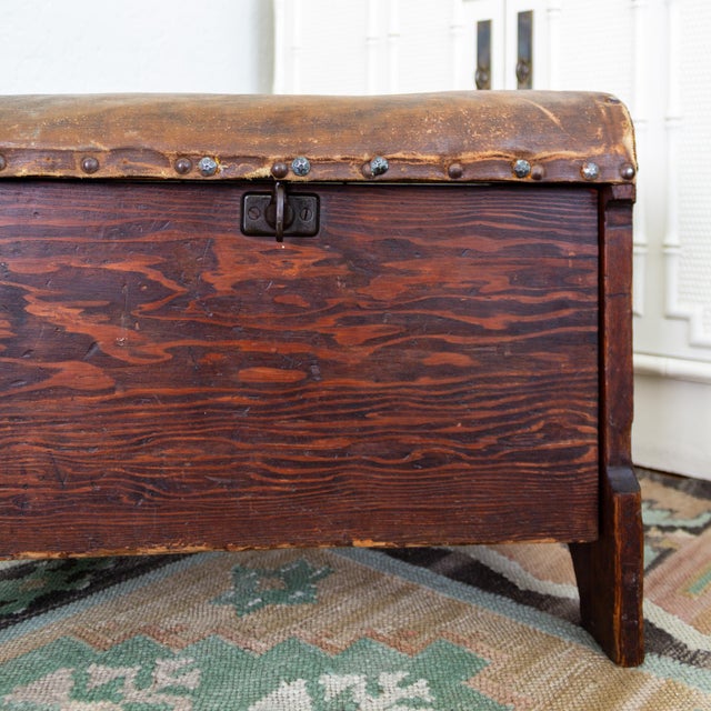 Auburn 19th Century Wood and Waxed Canvas Shoe Shine Stool With Storage For Sale - Image 8 of 16