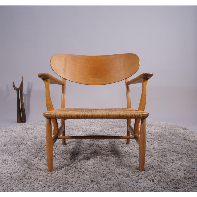 CH22 Armchair in Oak with Seat in Paper Cord by Hans J. Wegner for Carl Hansen & Son, Denmark, 1950s For Sale - Image 6 of 11