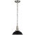 Chapman & Myers for Visual Comfort Signature Layton 10" Pendant in Polished Nickel with Matte Black Shade For Sale