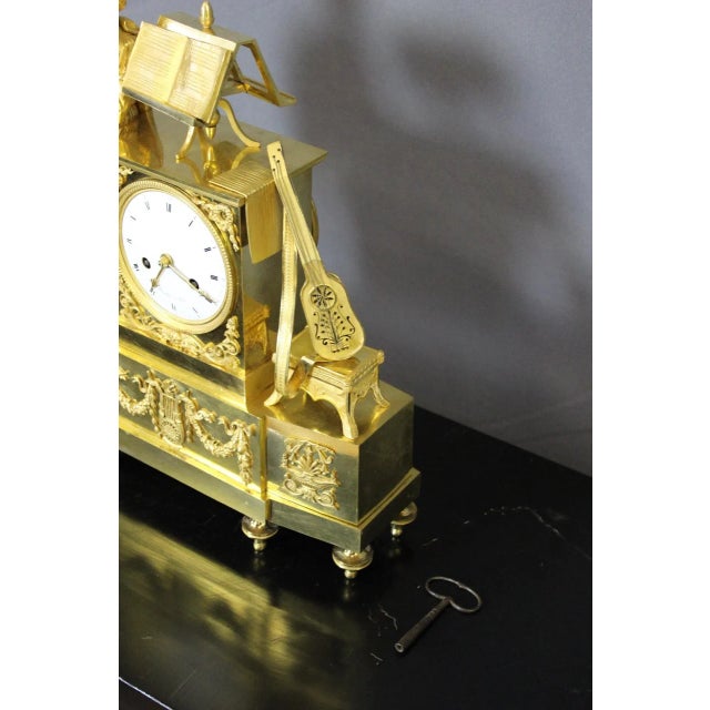 Metal Charles X Gilt Bronze Troubadour Clock For Sale - Image 7 of 15