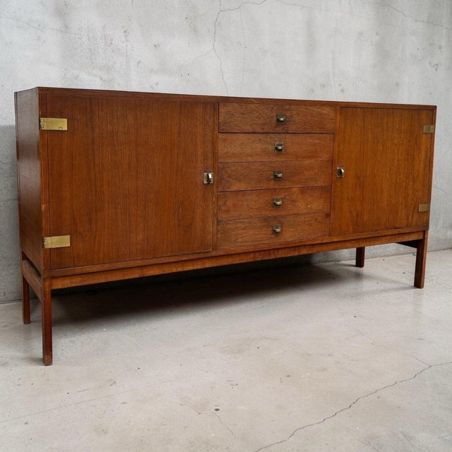 Ole gjerlov knudsen & torben lind. Sideboard, model “moduline”, frame in teak, drawers in sarg and cabinet, for france &...