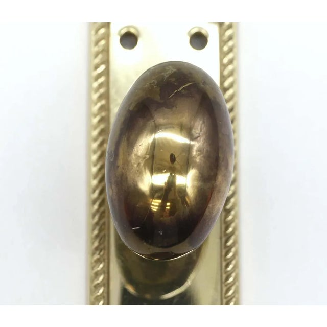 Traditional Late 20th Century Traditional Braided Polished Brass Oval Door Knob Dummy Set For Sale - Image 3 of 5