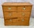 19th Century Pine Campaign Chest of Drawers. Chest features two top drawers fitted with recessed brass bail handles, with...