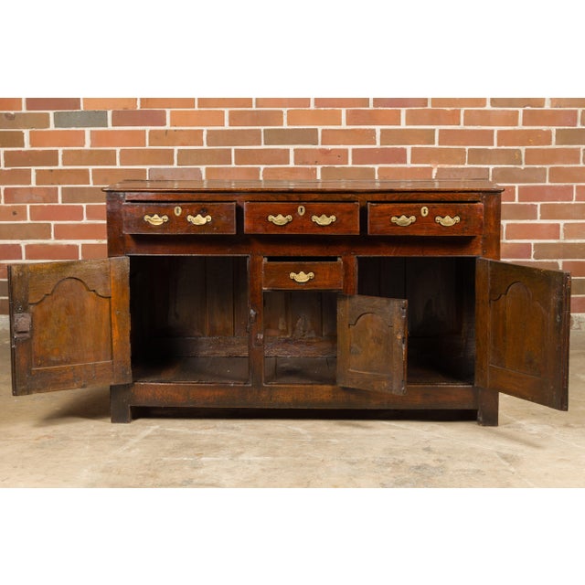 English English 19th Century Oak Buffet with Four Drawers and Three Doors For Sale - Image 3 of 12