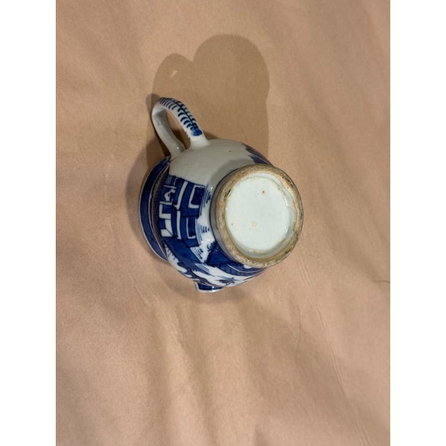 19th Century Antique Blue and White Canton Teacup For Sale In Boston - Image 6 of 6