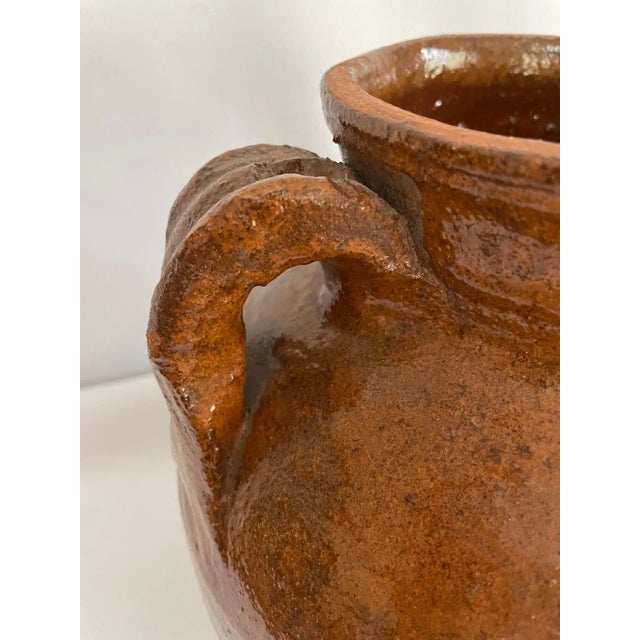 Brick Red Late 1800s Antique French Glazed Terracotta Olive Jar For Sale - Image 8 of 12