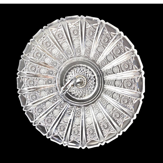 Early 20th Century Bohemian Queen Anne's Lace Centerpiece Bowl Tidbit Dish 14" For Sale - Image 5 of 12