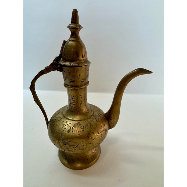 Metal Vintage Etched Brass Vessel Collection - 4-Piece Set For Sale - Image 7 of 12