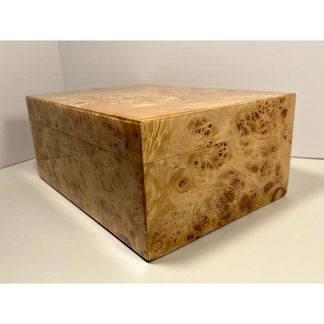 Cuervo Y Sobrinos Swiss-Made Polished Maple Wood Watch & Cigar Presentation Box For Sale - Image 4 of 13