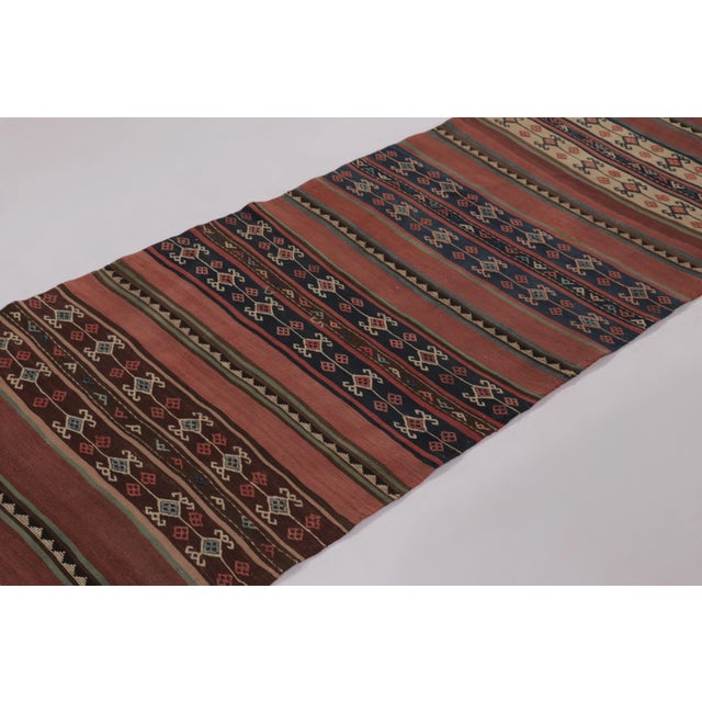 Rug & Kilim Vintage Persian Kilim, Tribal Runner Rug With Ram's Horn Motifs - Rug & Kilim For Sale - Image 4 of 7