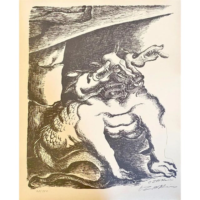 Ossip Zadkine, The Labors of Hercules, Cerberus, 1960, Lithograph For Sale - Image 4 of 4