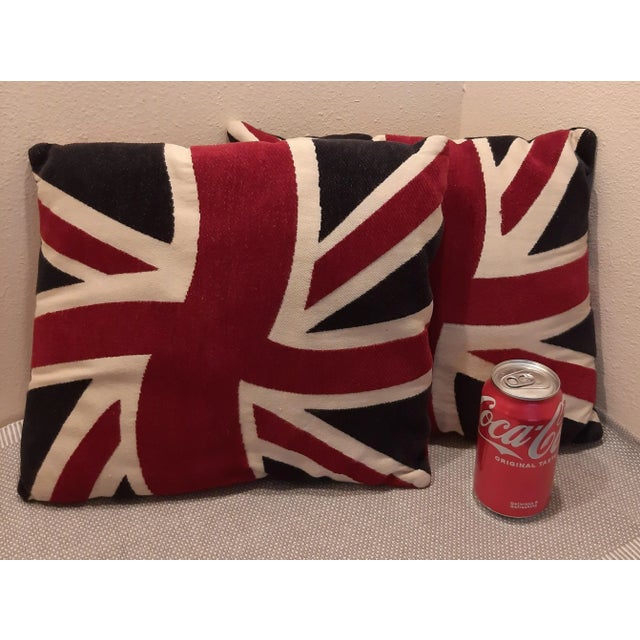 Union Jack themed pillow. We have two in inventory. This listing is for a single. However if available you can purchase...