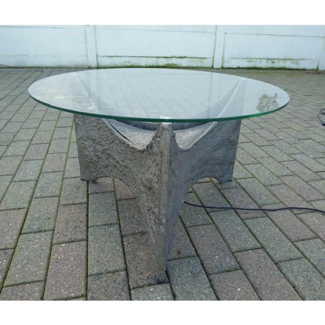 Mid-Century Aluminum Brutalist Coffee Table with Lamp For Sale - Image 6 of 14