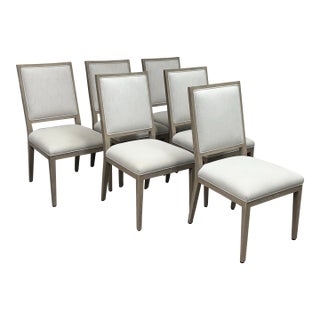 Van Thiel for Restoration Hardware French Square Back Dining Chairs, Set of Six For Sale
