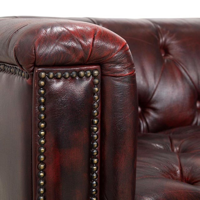 Animal Skin Chesterfield Three-Seater Sofas in Leather, Set of 2 For Sale - Image 7 of 18