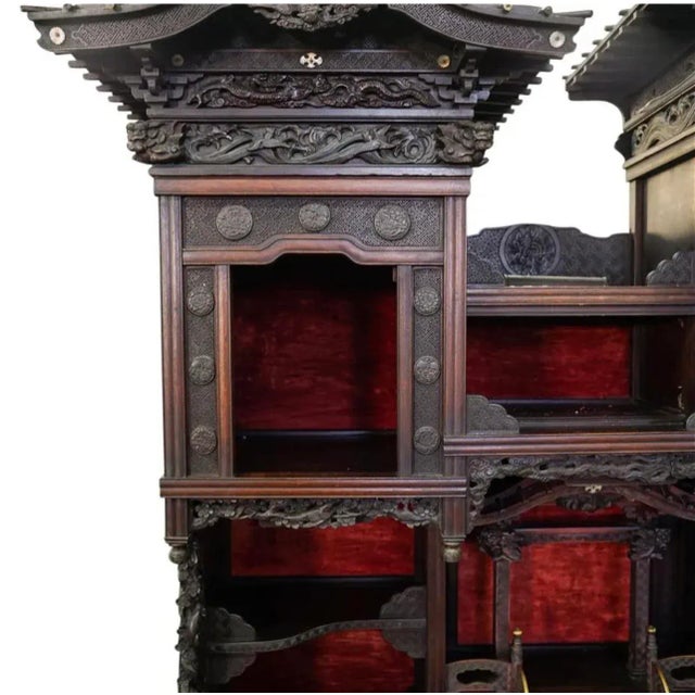 Late 19th Century Japanese Meiji Shibayama Wooden Cabinet For Sale - Image 12 of 13