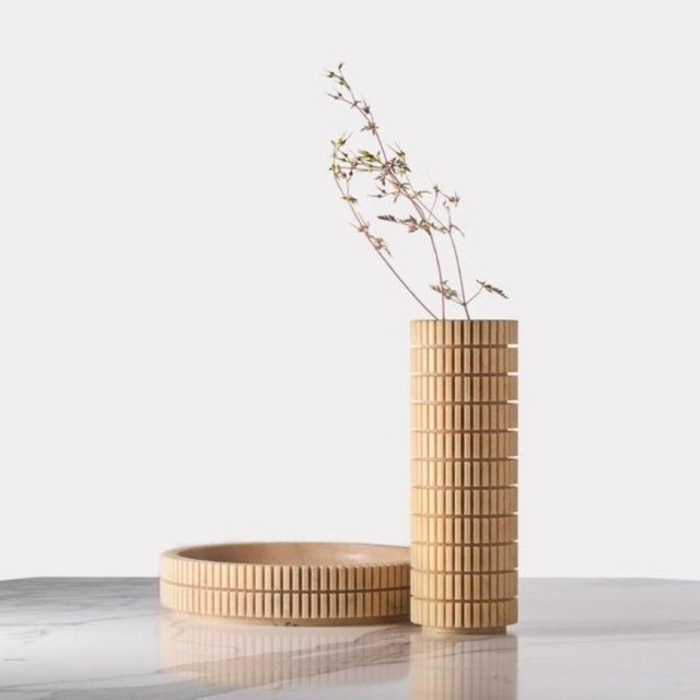 Pixel R1 Decorative Vase in Laguna Green Marble by Bufalini Marmi For Sale - Image 10 of 13