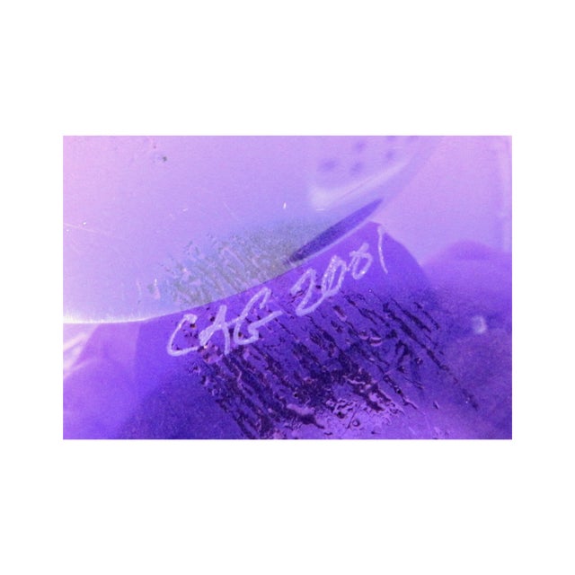 Steven Correia Purple &. Black Glass Vase: Hand-Blown, Signed 2001 For Sale - Image 9 of 9