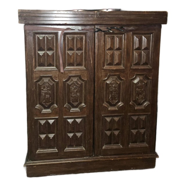 Vintage Folding Bar Cabinet For Sale