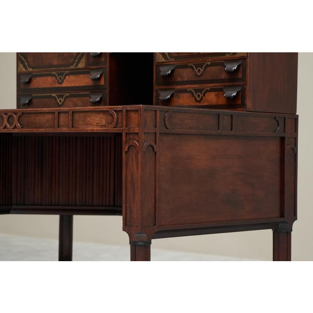 Vintage Desk in Mahogany and Brass, 1930s For Sale - Image 13 of 18