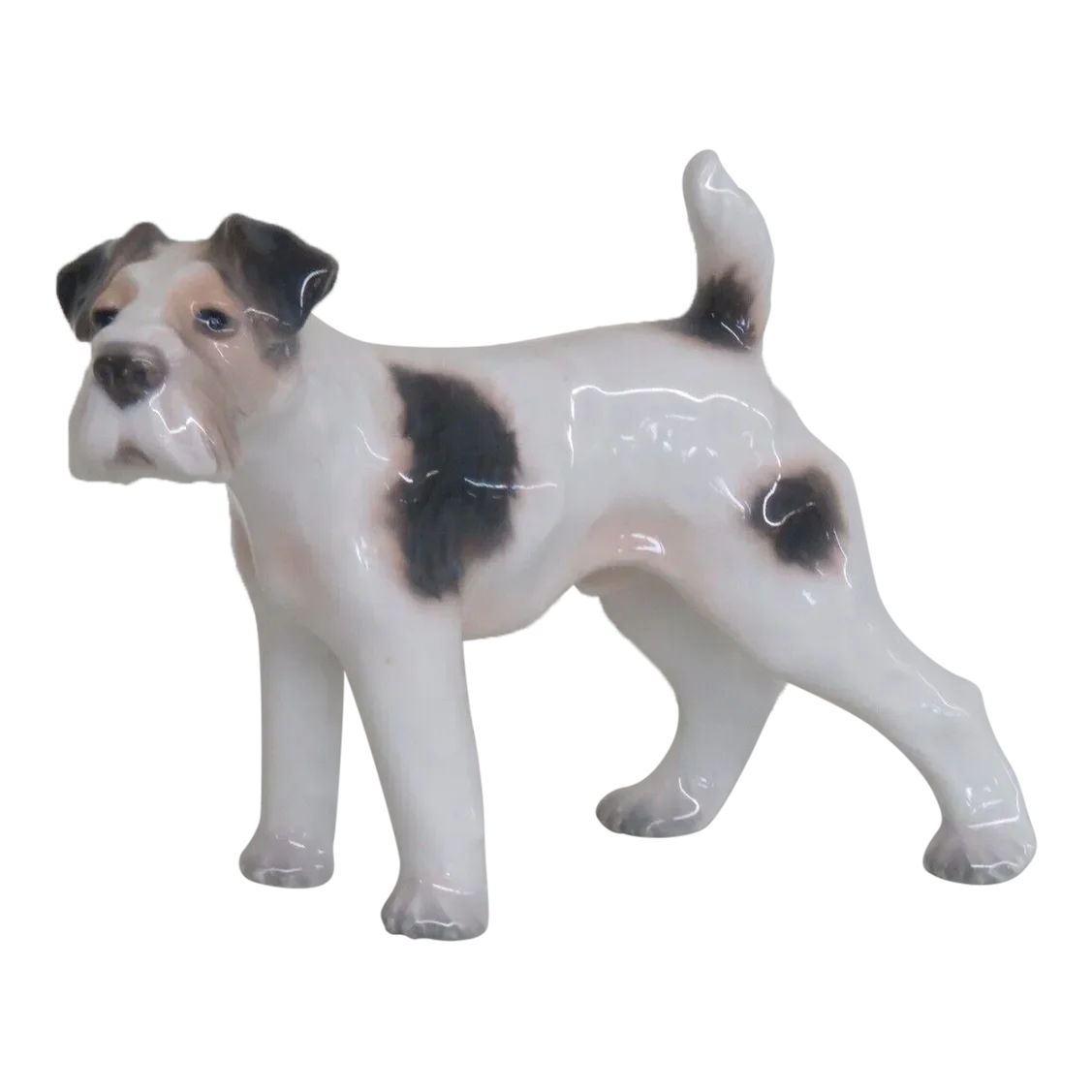 Dahl Jensen Denmark Porcelain 1009 Wire Haired Fox Terrier Dog
