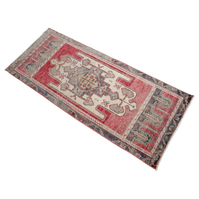 1970s Vintage Hand Knotted Small Rug For Sale - Image 4 of 14