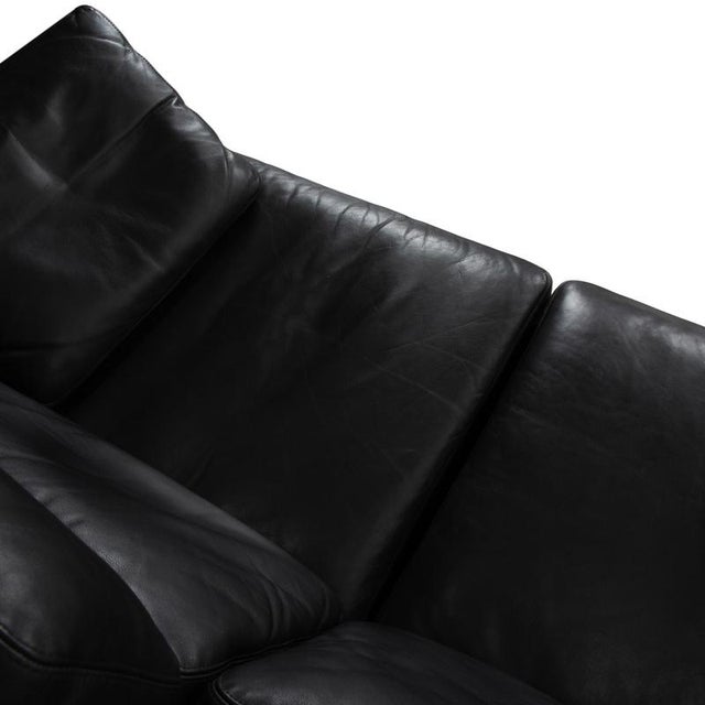 Black Two-Seater Sofa in Black Leather with Headrest from Cor For Sale - Image 8 of 17