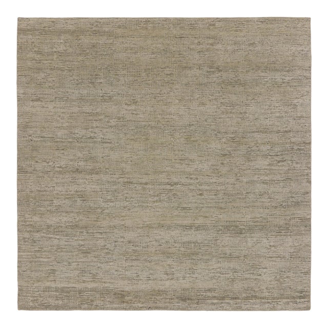 Contemporary Square Textural Rug in Beige Hues, by Rug & Kilim, India For Sale