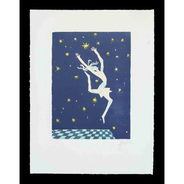 Color lithograph, on Magnani-Pescia paper. Paper size 30cmx40cm, work size 19cmx26cm. Excellent condition, no defects....