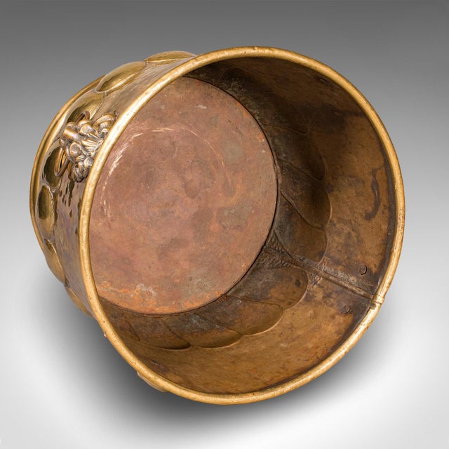 Brass Antique Coal Bucket, French Brass, Fireside Fuel Basket, Petrus Ramus, Victorian For Sale - Image 8 of 11