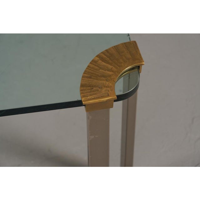 Gold Small Vintage Bronze and Glass Coffee Table from Peter Ghyczy, Germany, 1970s For Sale - Image 8 of 9