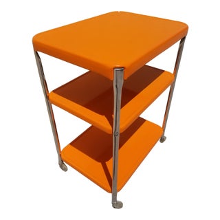 Vintage Cosco Mid Century Modern Metal Kitchen Serving Bar Cart For Sale