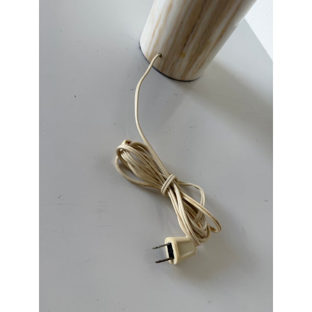 1960s Mid-Century Modern Nessen Calacatta Italian Marble Cylindrical Table Lamp For Sale - Image 12 of 12