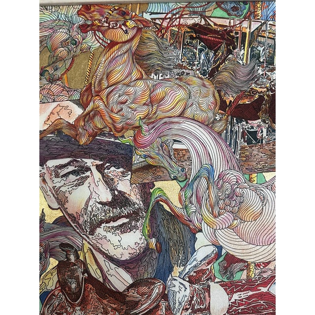 Guillaume Azoulay Signed and Numbered Gold Leaf Silkscreen on Canvas Framed For Sale - Image 11 of 12