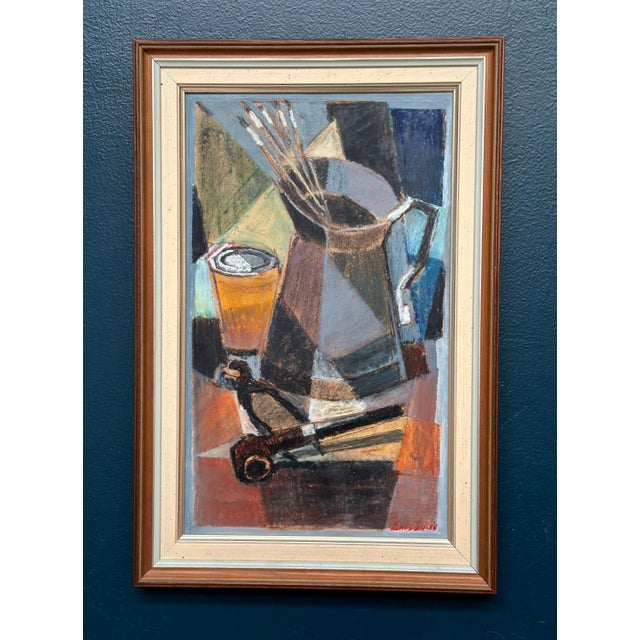 Original Swedish Oil on Panel – “Still Life” by Erik Emanuelsson (Emson) – Signed – Vintage & Framed – 44 × 29 cm (17.3" ×...