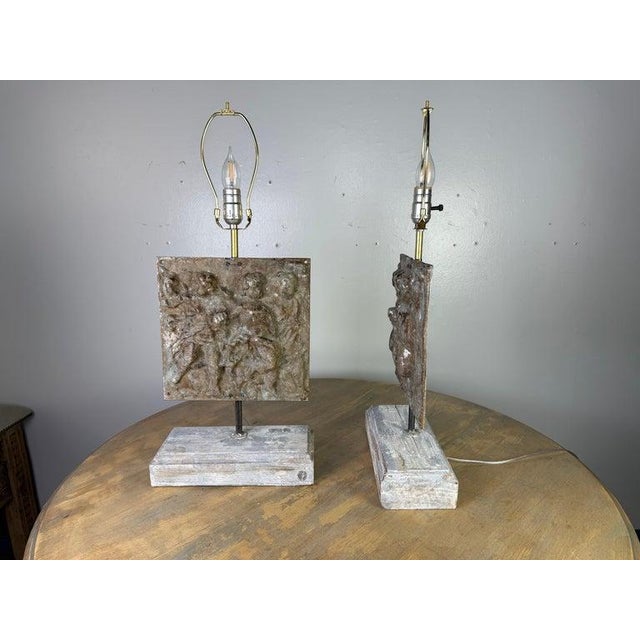 Italian Italian Cast Metal Figural Table Lamps, 1930s Classical Style For Sale - Image 3 of 17