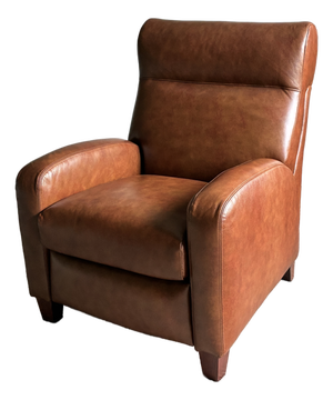 Late 20th Century Comfort Design Cognac Leather Recliner Lounge Chair