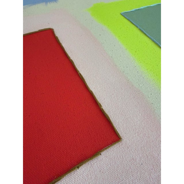"Bright Place 202" Original embroidered painting by Emily Keating Snyder, 20" W x 20" H x 1.5" D Acrylic paint with...
