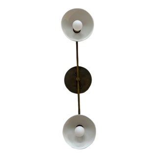 Apparatus Studio Lighting Trapeze Surface Wall Sconce in Aged Brass and Porcelain, 5 Available For Sale