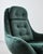 Vintage Swivel Lounge Chair with Green Velvet Upholstery from Up Závody, 1950s For Sale - Image 4 of 7