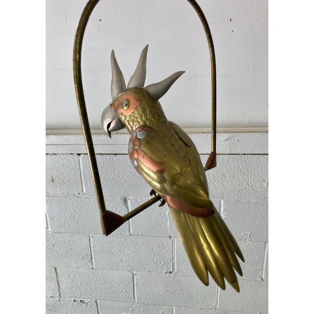 Sergio Bustamante Copper & Brass Cockatoo by Sergio Bustamante For Sale - Image 4 of 6