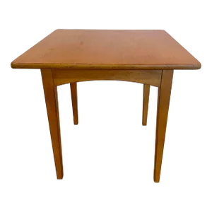 1990s Solid Maple Wood Square Side Table