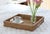 Artifacts Rattan Square Serving Tray with Cutout Handles in Honey Brown - 16" For Sale - Image 9 of 10