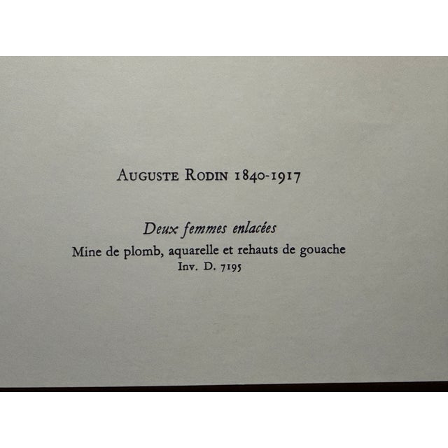 Mid 20th Century Out of Print Framed Auguste Rodin "Two Woman Embracing" Jacomet Reproduction For Sale In Panama City, FL - Image 6 of 8