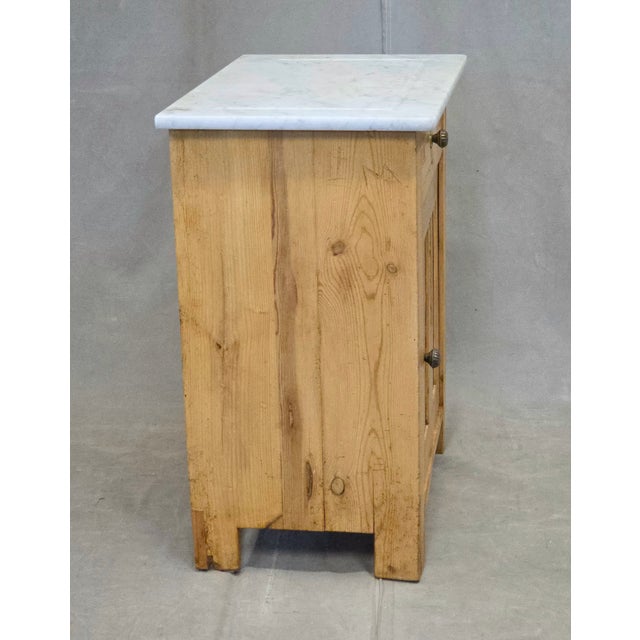 Antique European Pine and Marble Side Table or Nightstand For Sale - Image 12 of 14