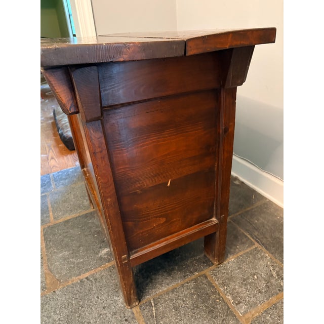 Mid 20th Century Korean Elmwood Rice Chest With Tansu Altar Cabinet Locks For Sale - Image 4 of 6